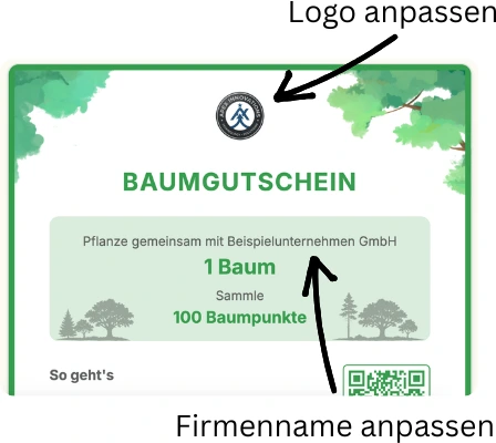 Baumgutschein individualisieren