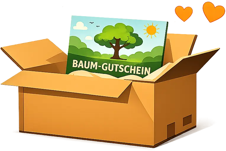 Baumgutschein als Paketbeilage